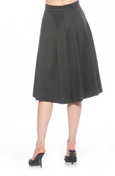 Shop Alexia Admor Theana Flare Pleat Midi Skirt In Black