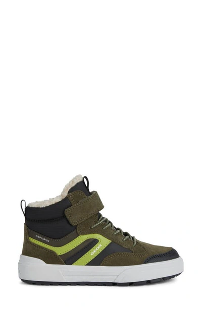 Shop Geox Weemble Sneaker In Dk Green/ Lime Green
