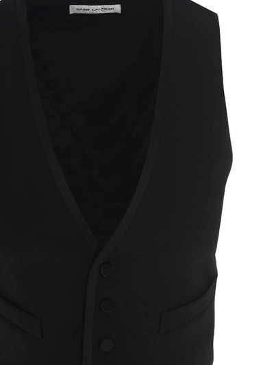 Shop Saint Laurent 'short Tuxedo' Vest In Black