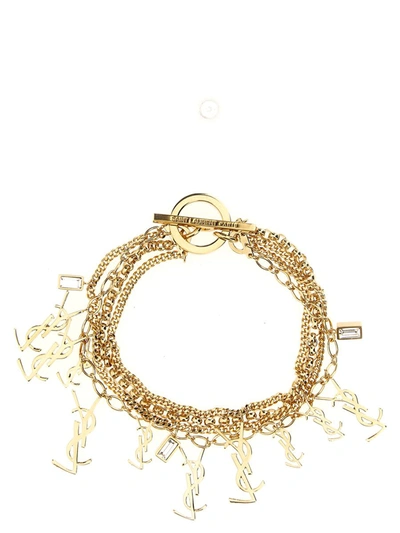 Shop Saint Laurent 'ysl' Bracelet In Gold