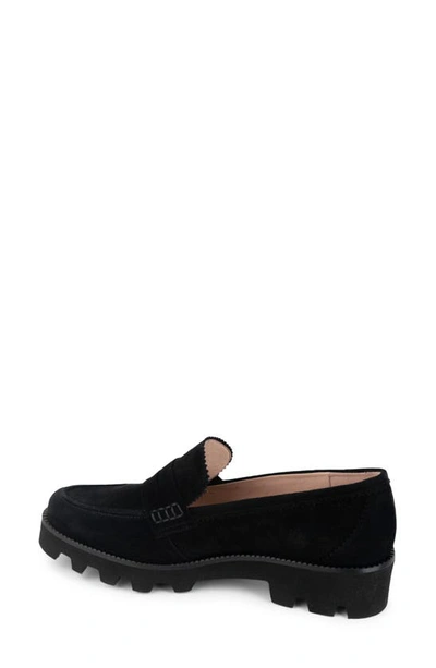 Patricia Green Vince Lug Sole Penny Loafer In Black