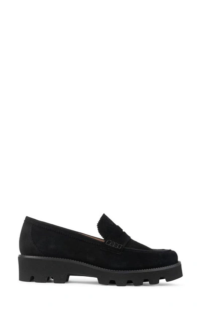 Patricia Green Vince Lug Sole Penny Loafer In Black