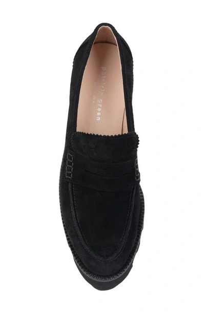 Patricia Green Vince Lug Sole Penny Loafer In Black