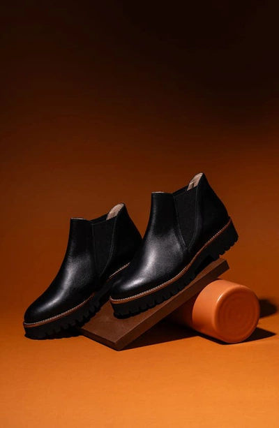Patricia Green Randall Lug Sole Chelsea Boot In Black