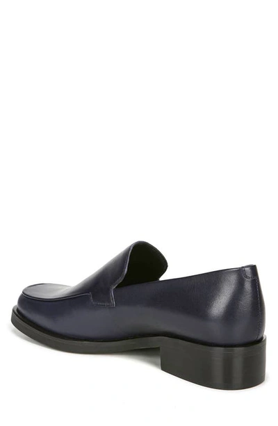 Franco Sarto Bocca Womens Leather Square Toe Smoking Loafers In Dk Blue