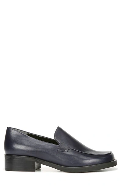 Franco Sarto Bocca Womens Leather Square Toe Smoking Loafers In Dk Blue