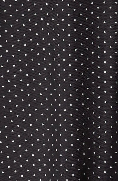 Nordstrom Kids' Polka Dot Tulle Overlay Dress In Black- White Dot