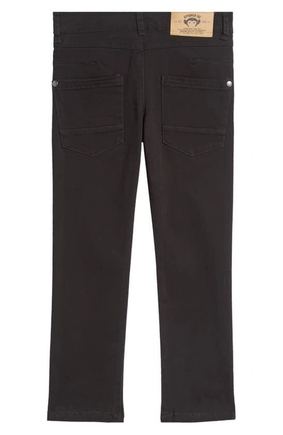 Shop Appaman Kids' Skinny Stretch Cotton Twill Pants In Black
