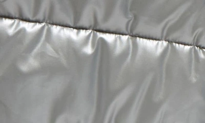 Shop Zella Girl Kids' Galaxy Hooded Puffer Vest In Silver