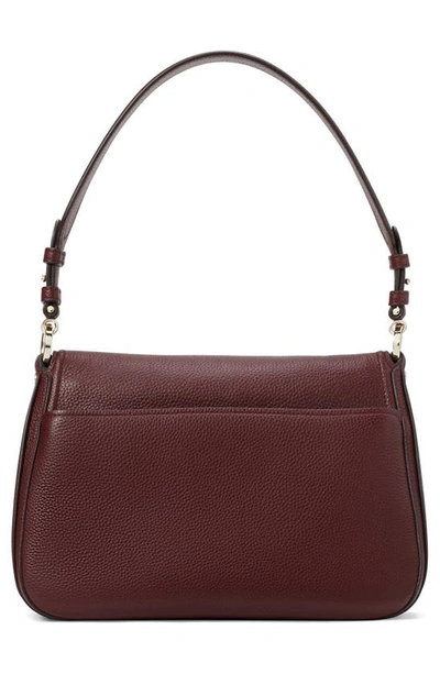 Shop Kate Spade Hudson Pebble Leather Medium Convertible Shoulder Bag In Cordovan