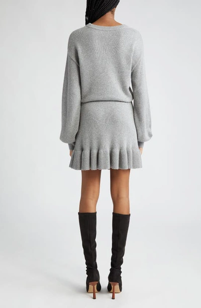 Shop Cinq À Sept Kiana Long Sleeve Sweater Dress In Heather Grey