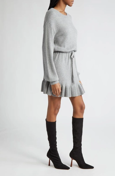 Shop Cinq À Sept Kiana Long Sleeve Sweater Dress In Heather Grey