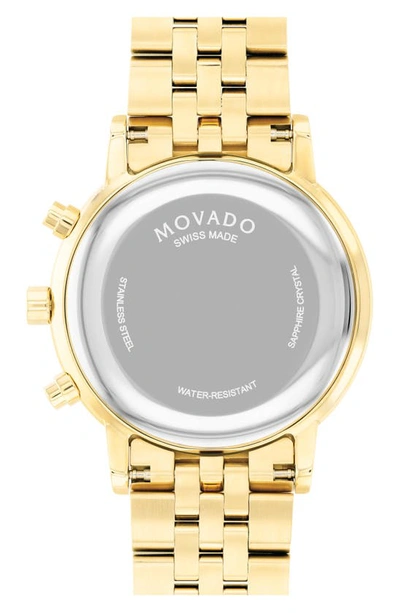 Movado Men's Museum Classic Swiss Quartz Chrono Light Yellow Pvd Watch 42mm In Black