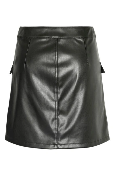 Noisy May Andy Faux Leather Miniskirt In Black