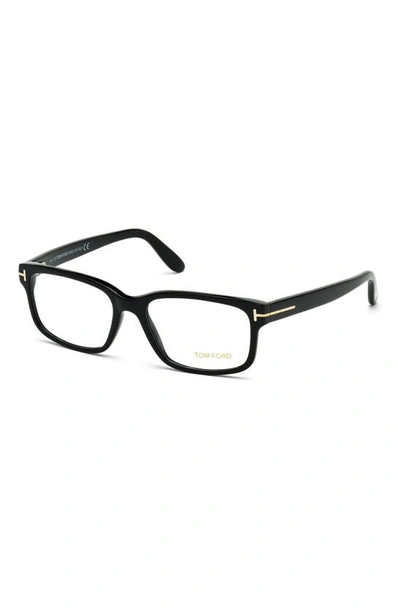 Tom Ford 55mm Blue Light Blocking Glasses In Shiny Black