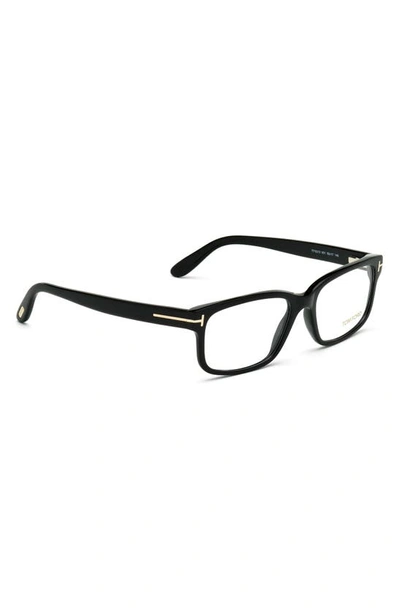 Tom Ford 55mm Blue Light Blocking Glasses In Shiny Black