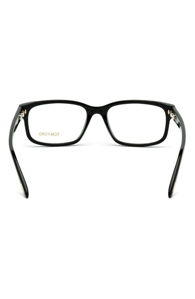 Tom Ford 55mm Blue Light Blocking Glasses In Shiny Black