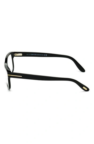 Tom Ford 55mm Blue Light Blocking Glasses In Shiny Black