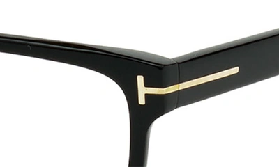 Tom Ford 55mm Blue Light Blocking Glasses In Shiny Black