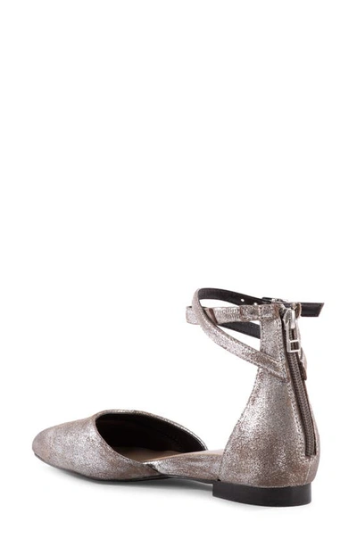 Shop Seychelles Ankle Strap D'orsay Pointed Toe Flat In Pewter