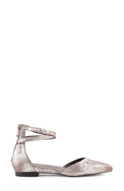 Seychelles Ankle Strap D'orsay Pointed Toe Flat In Pewter
