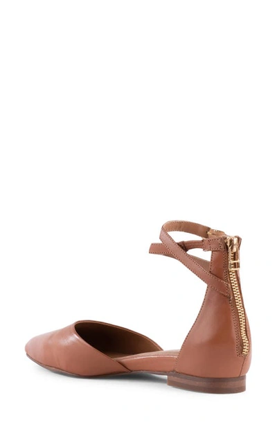 Shop Seychelles Ankle Strap D'orsay Pointed Toe Flat In Tan