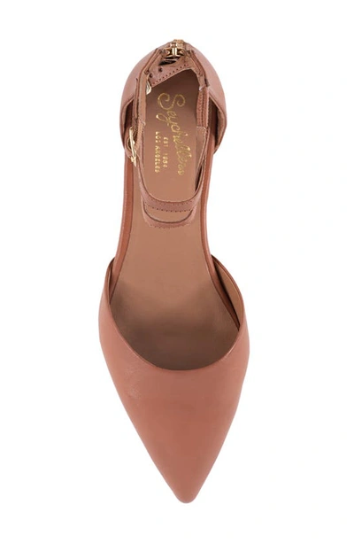 Shop Seychelles Ankle Strap D'orsay Pointed Toe Flat In Tan