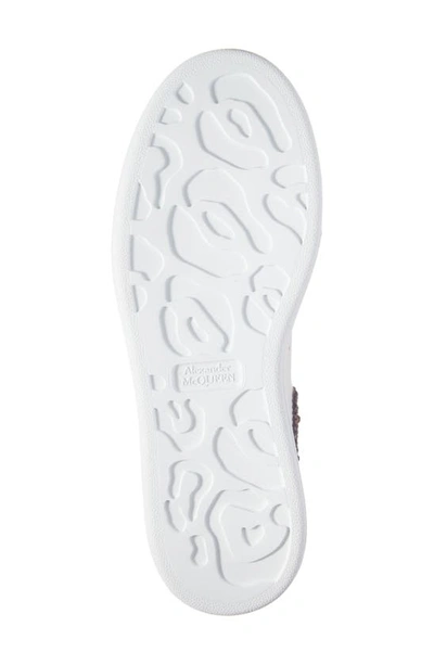 Shop Alexander Mcqueen Oversized Crystal Embellished Sneaker In White/ Burgundy