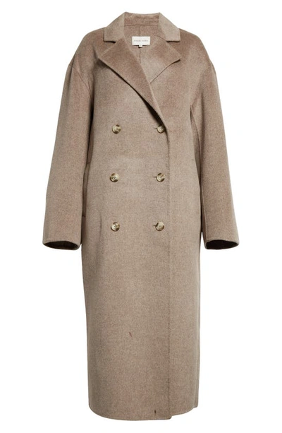 Shop Loulou Studio Double Breasted Wool & Cashmere Coat In Beige Melange