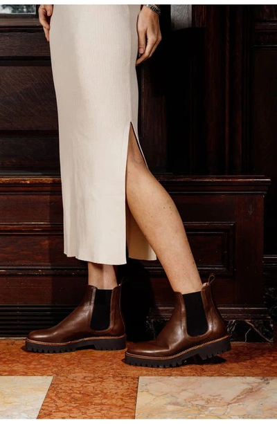 Shop Patricia Green Lug Sole Chelsea Boot In Chocolate