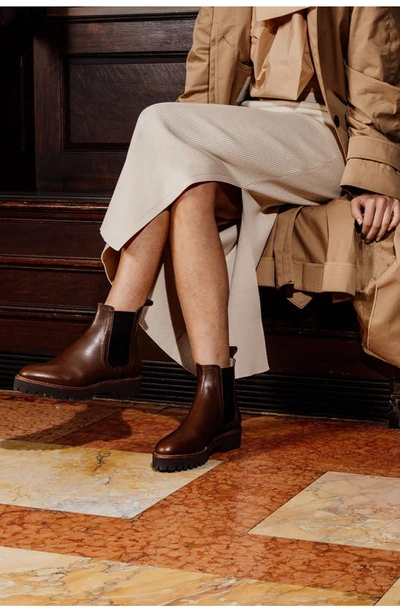 Shop Patricia Green Lug Sole Chelsea Boot In Chocolate