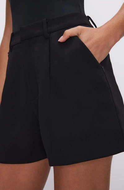 Shop Good American High Waist Trouser Shorts In Black001