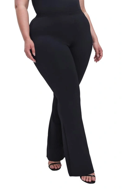 Shop Good American Pull-on Scuba Flare Pants In Black001