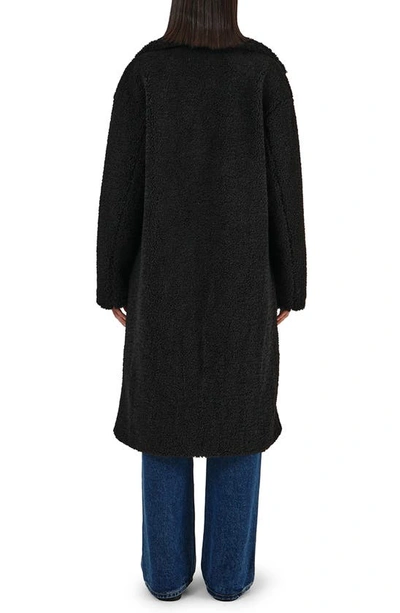 Shop Apparis Anoushka Faux Shearling Coat In Noir