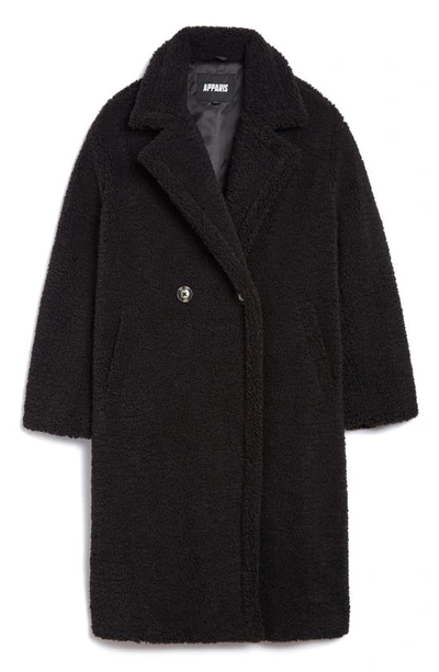 Shop Apparis Anoushka Faux Shearling Coat In Noir