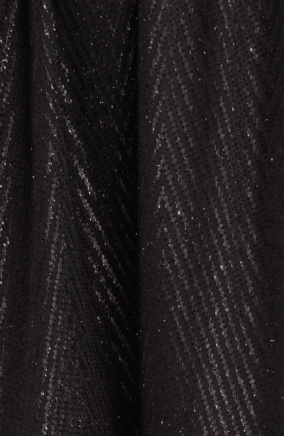 Shop Chelsea28 Metallic Mesh Ruffle Gown In Black