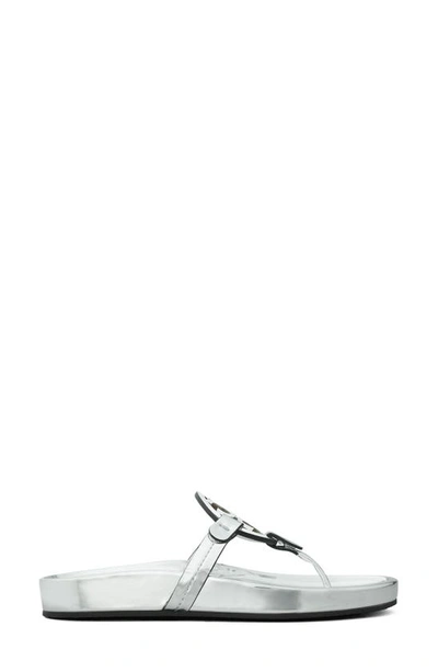 Tory Burch Miller Cloud Sandal In Argento