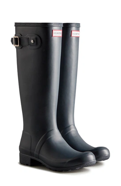 Shop Hunter Original Tour Tall Packable Waterproof Rain Boot In Navy