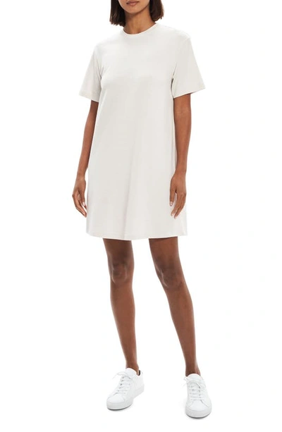Shop Theory Stripe Perfect T Supima® Cotton T-shirt Dress In Sand Multi