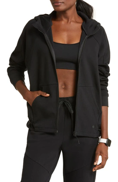 Shop Zella Downtown Sport Zip Hoodie In Black