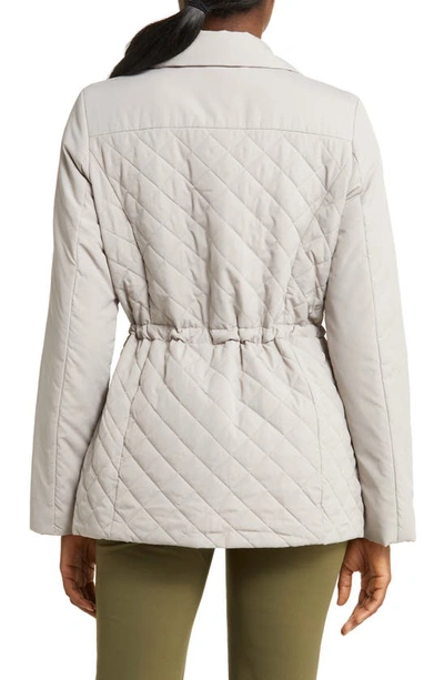Shop Zella Active Quilted Hooded Jacket In Grey Pebble