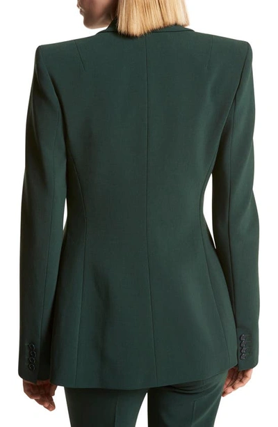 Michael Kors Georgina One-button Wool Blazer In Forest