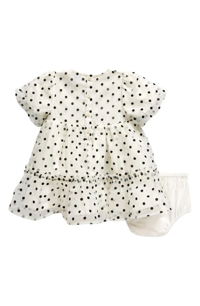 Shop Nordstrom Polka Dot Puff Sleeve Tiered Party Dress & Bloomers Set In Ivory Egret Duck Dot