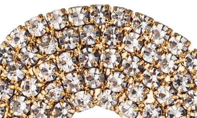 Eye Candy Los Angeles Glam Time Crystal Fringe Earrings In Gold