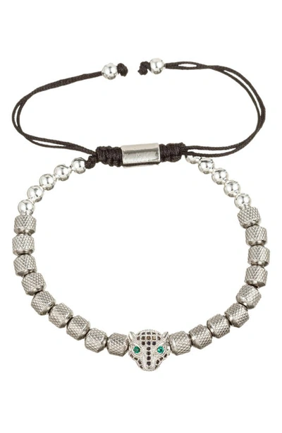Shop Eye Candy Los Angeles Oliver Leopard Adjustable Bracelet In Silver