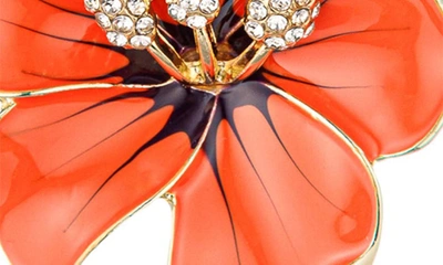 Eye Candy Los Angeles Isabella Floral Drop Earrings In Red