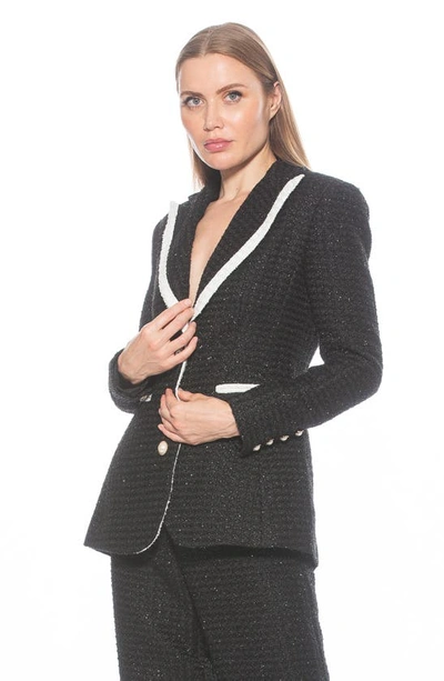 Shop Alexia Admor Myra Tweed Blazer In Black