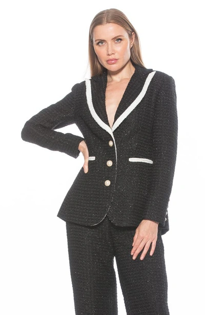 Shop Alexia Admor Myra Tweed Blazer In Black