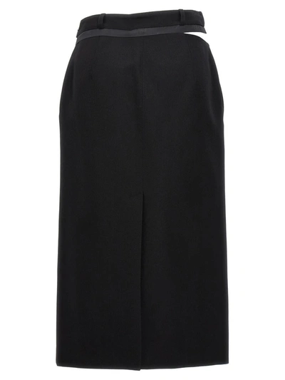 Shop Fendi Grain De Poudre Skirt In Black