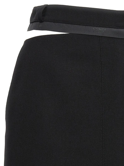 Shop Fendi Grain De Poudre Skirt In Black